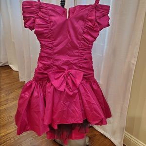 Vintage 80s pink prom dress.